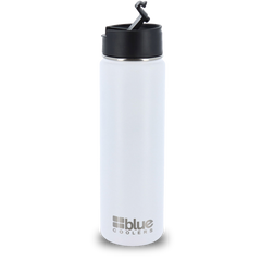 Blue Coolers - Drinkware - 20 oz. Steel Double-wall Vacuum Insulated Flask (Snap Top Lid) - White