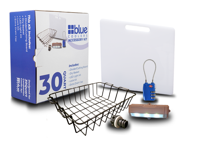 Accessory Kit - Divider/Cutting Board, Basket, Lock, Light, & Plug for 30 Quart Coolers