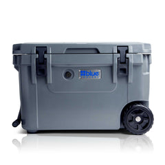 Blue Coolers - 60 Quart Ice Vault Roto-Molded Cooler with Wheels - Charcoal Gray - Front View
