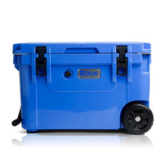 Blue Coolers - 60 Quart Ice Vault Roto-Molded Cooler with Wheels - Trademark Blue - Front View