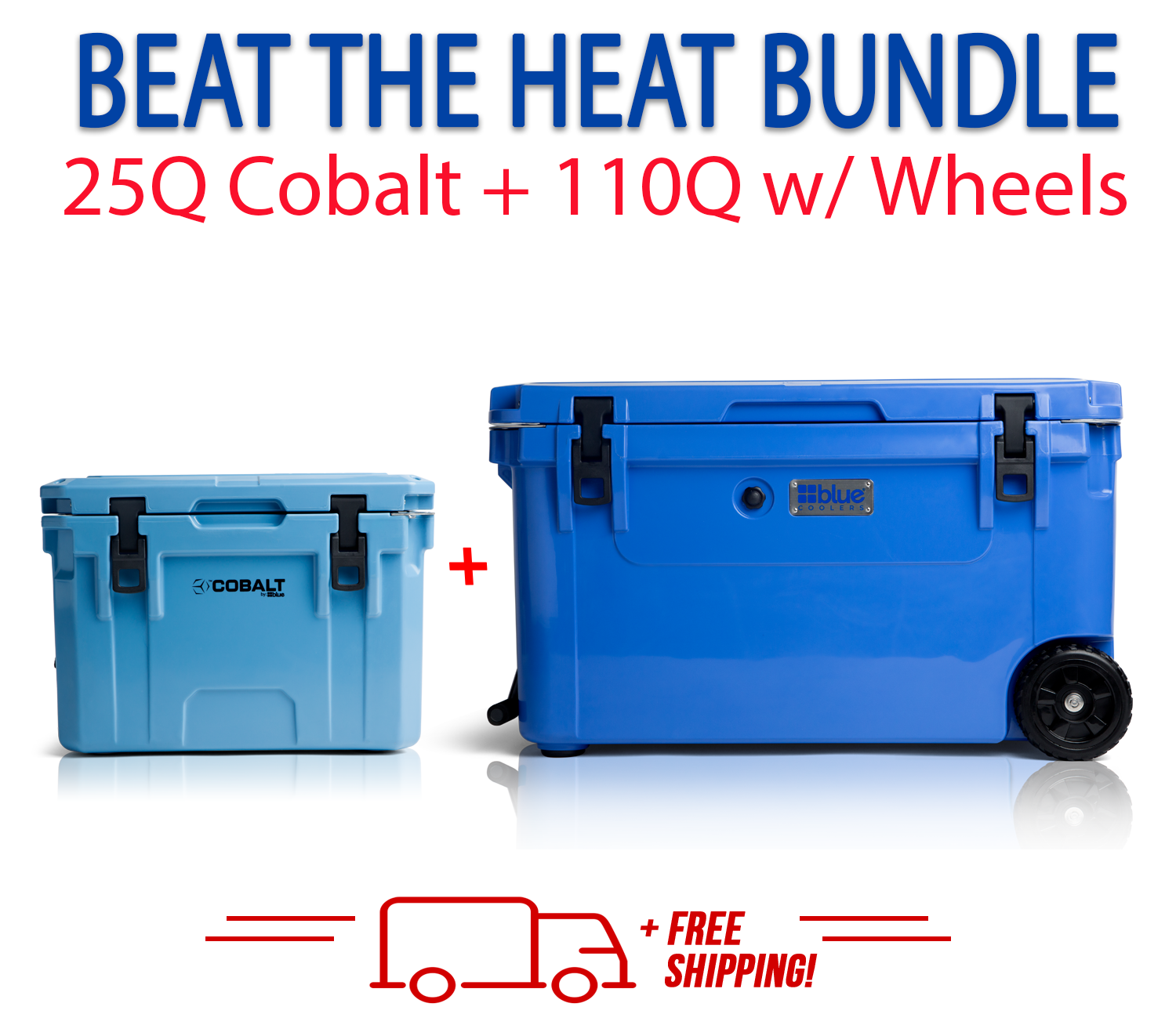 Blue Coolers 3.0 - Beat the Heat Bundle - 110Q Wheels + 25Q Cobalt