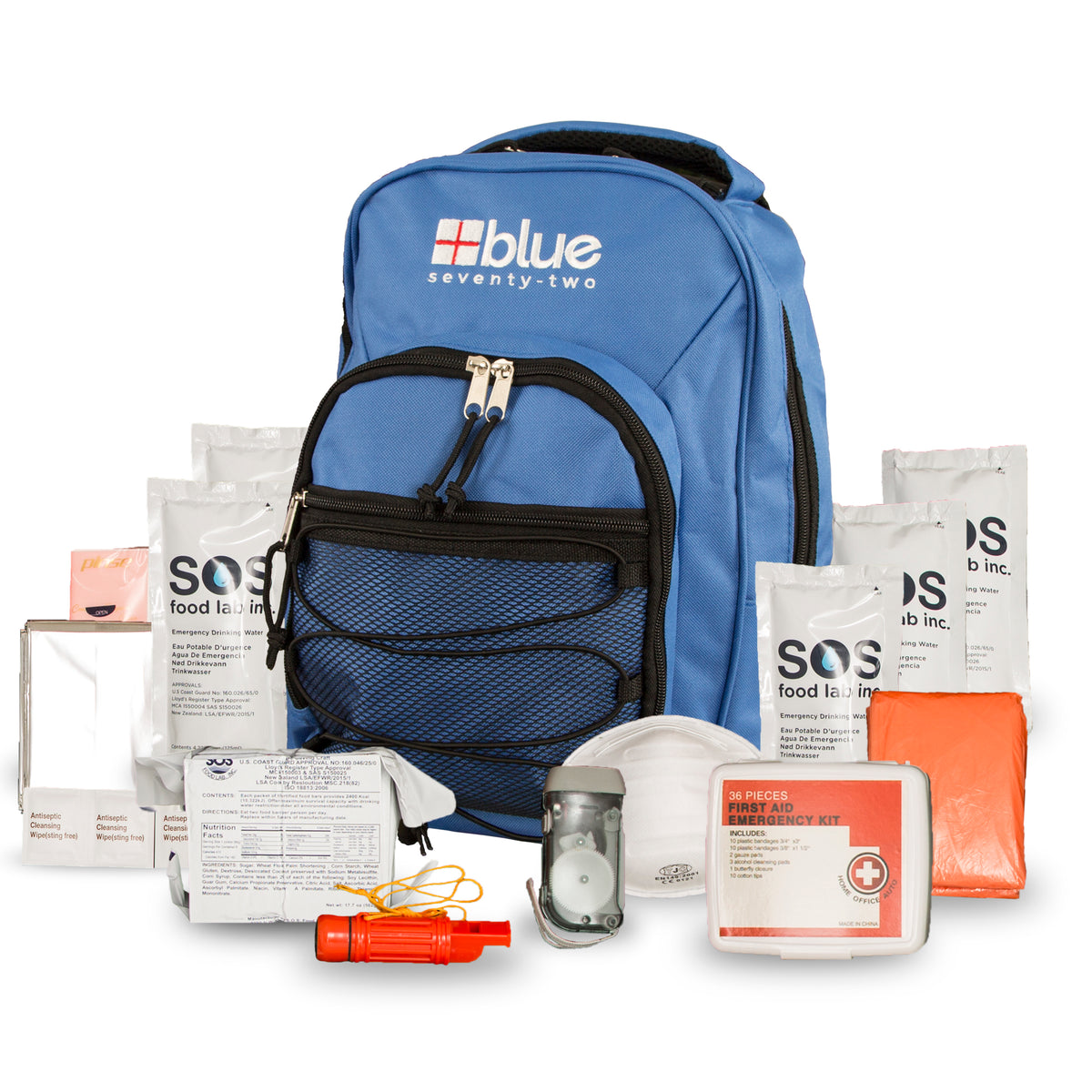 Blue Seventy-Two Standard - 3 Day Emergency Kit for 1 Person – Blue Coolers