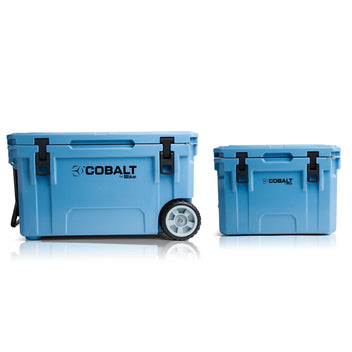 110 Quart Ark Series Roto-Molded Wheeled Cooler – Blue Coolers